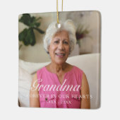 Für immer in unserem Herzen Oma Foto Memorial Keramikornament (Links)