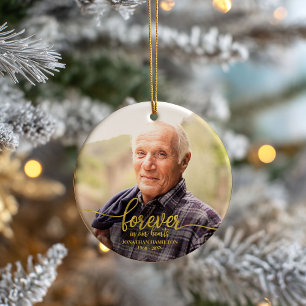 Für immer in unserem Herzen Personalisiertes Foto  Keramik Ornament