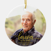 Für immer in unserem Herzen Personalisiertes Foto Keramik Ornament (Vorne)