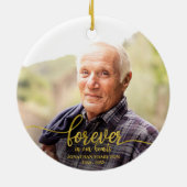 Für immer in unserem Herzen Personalisiertes Foto Keramik Ornament (Hinten)