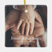 Für immer in unserem Herzen Personalisiertes Foto Keramikornament (Vorderseite)