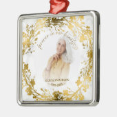 Für immer in unserem Herzen Personalisiertes Foto Ornament Aus Metall (Links)