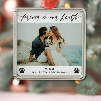 Für immer in unserem Herzen Pet-Lohn-Foto Ornament Aus Metall