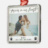 Für immer in unserem Herzen Pet-Lohn-Foto Ornament Aus Metall (Links)