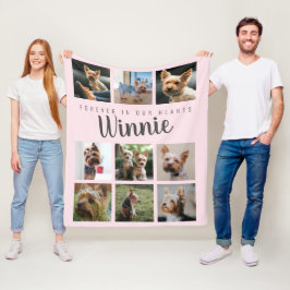 Für immer in unserem Herzen Pet Pink Memorial Keep Fleecedecke