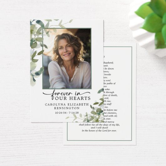 Für immer in unserem Herzen Psalm Foto Gebetskarte (Schreibtisch)