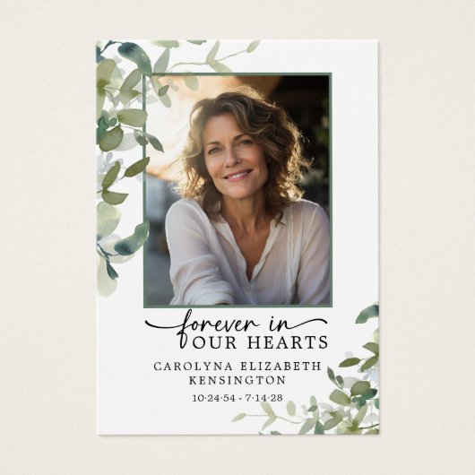 Für immer in unserem Herzen Psalm Foto Gebetskarte (Vorderseite)