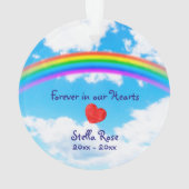Für immer in unserem Herzen - Rainbow Bridge Pet M Ornament (Rückseite)
