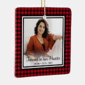 Für immer in unserem Herzen Red Buffalo Kariert Keramikornament (Rechts)