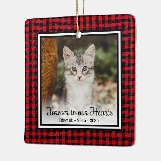 Für immer in unserem Herzen Red Buffalo Karierte K Keramikornament (Links)