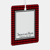 Für immer in unserem Herzen Red Buffalo Karierte K Ornament Aus Metall (Vorderseite Rechts)
