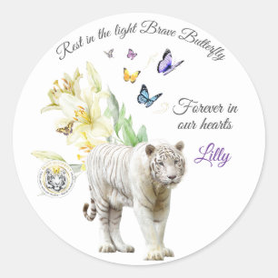 Für immer in unserem Herzen. Runder Aufkleber