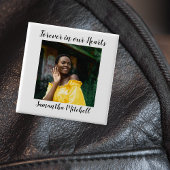 Für immer in unserem Herzen Stilvolle Weiße Foto B Button