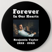 Für immer in unserem Herzen Text in Love Memory Fo Button (Vorderseite)