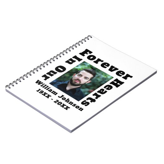 Für immer in unserem Herzen Trauer in der Liebe Er Notizblock (Linke Seite)