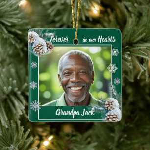 Für immer in unserem Herzen Weihnachts-Gedächtnis  Keramikornament