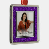 Für immer in unserem Lila Glitzer zur Erinnerung a Ornament Aus Metall (Rechts)