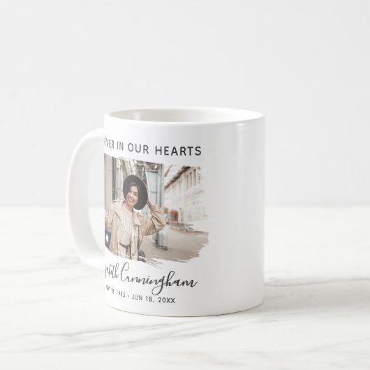 Für immer in unserem Memorial für das benutzerdefi Kaffeetasse (Vorderseite Links)