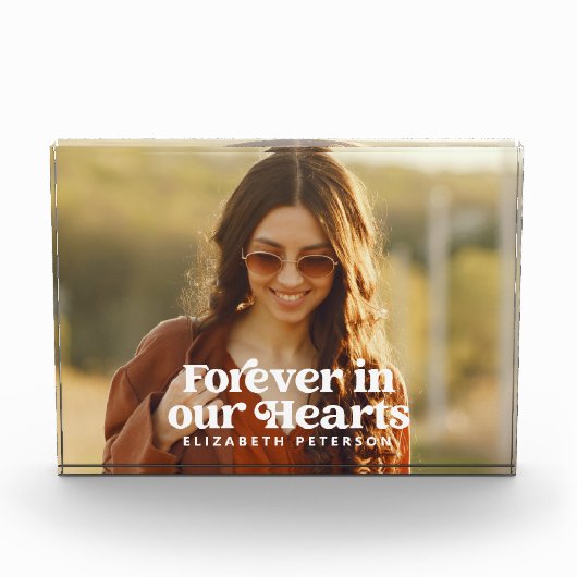 Für immer in unserem Memorial für das einfache Fot Fotoblock (Vorderseite)