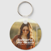 Für immer in unserem Memorial für das einfache Fot Schlüsselanhänger (Vorderseite)