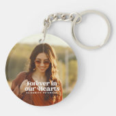 Für immer in unserem Memorial für das einfache Fot Schlüsselanhänger (Rückseite)