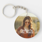 Für immer in unserem Memorial für das einfache Fot Schlüsselanhänger (Vorderseite)