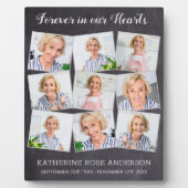 Für immer in unseren Herzen 9 Foto Collage Memoria Fotoplatte (Vorderseite)