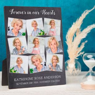 Für immer in unseren Herzen 9 Foto Collage Memoria Fotoplatte