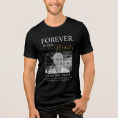 Für immer in unseren Herzen Beerdigung Foto Gedenk Tri-Blend Shirt (Vorderseite)