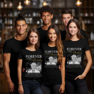 Für immer in unseren Herzen Beerdigung Foto Memori Tri-Blend Shirt