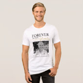 Für immer in unseren Herzen Beerdigung Foto Memori Tri-Blend Shirt (Vorderseite voll)