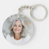 Für immer in unseren Herzen Denkmal Foto modern we Schlüsselanhänger (Rückseite)