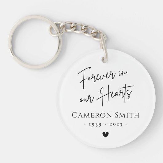 Für immer in unseren Herzen Denkmal Foto modern we Schlüsselanhänger (Vorderseite)