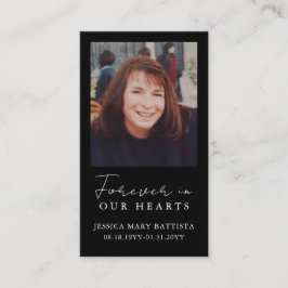 Für immer in unseren Herzen Einfache Beerdigung Ge Visitenkarte