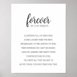 Für immer in unseren Herzen Erinnerung an die Maue Poster
