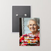 Für immer in unseren Herzen | Erinnerungsfoto Button (Vorderseite/Rückseite)