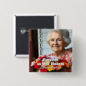 Für immer in unseren Herzen | Erinnerungsfoto Button (Vorne & Hinten)