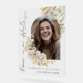 Für immer in unseren Herzen Flora Foto Begrüßung W Acrylschild (Winkel)