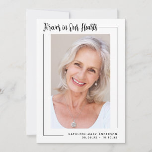 Für immer in unseren Herzen Foto Beileid Beerdigun Dankeskarte