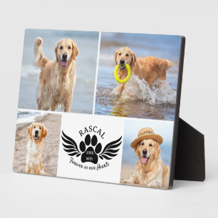 Für immer in unseren Herzen Foto Hund Haustier Ged Fotoplatte