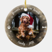 Für immer in unseren Herzen | Foto Pet Memorial Bo Keramik Ornament (Hinten)