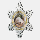 Für immer in unseren Herzen | Foto-Pet-Memoryhefte Schneeflocken Zinn-Ornament (Rechts)