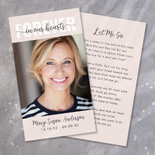 Für immer in unseren Herzen Foto-Trauerkarte Gebet