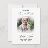 Für immer in unseren Herzen | Gedenkgebet für das  Mitteilungskarte (Vorderseite)