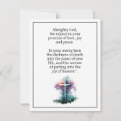 Für immer in unseren Herzen | Gedenkgebet für das  Mitteilungskarte (Rückseite)