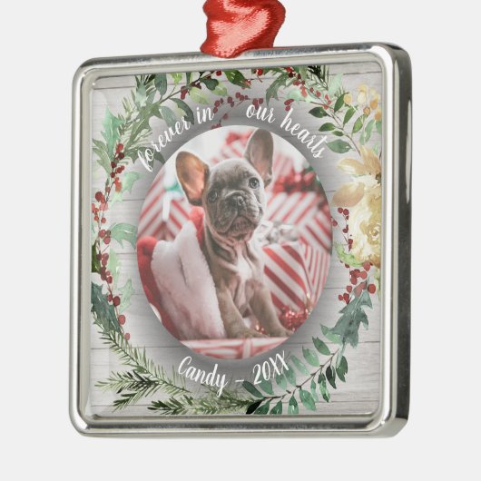 Für immer in unseren Herzen - Gedenkkränze für Fot Ornament Aus Metall (Links)