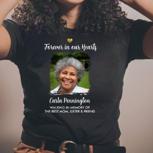 Für immer in unseren Herzen Gedenktext Foto T-Shirt
