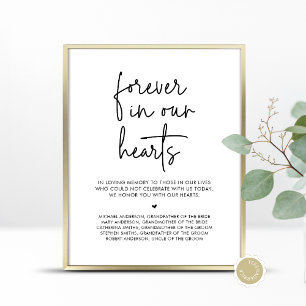 Für immer in unseren Herzen, Gedenktisch für Hochz Poster