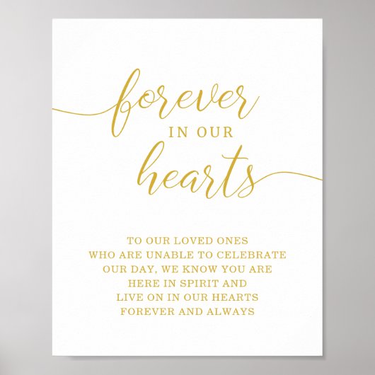 Für immer in unseren Herzen Gedenkzeichen Poster (Vorne)