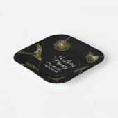 Für immer in unseren Herzen Gold Blume Beerdigung Pappteller (Gewinkelt)